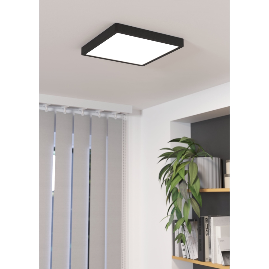 Eglo - LED-dimmbare Deckenleuchte LED/20,5W/230V schwarz 28,5x28,5 cm