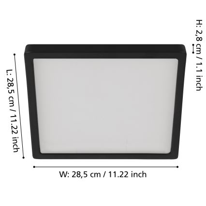 Eglo - LED dimmbare Deckenleuchte LED/20,5W/230V schwarz