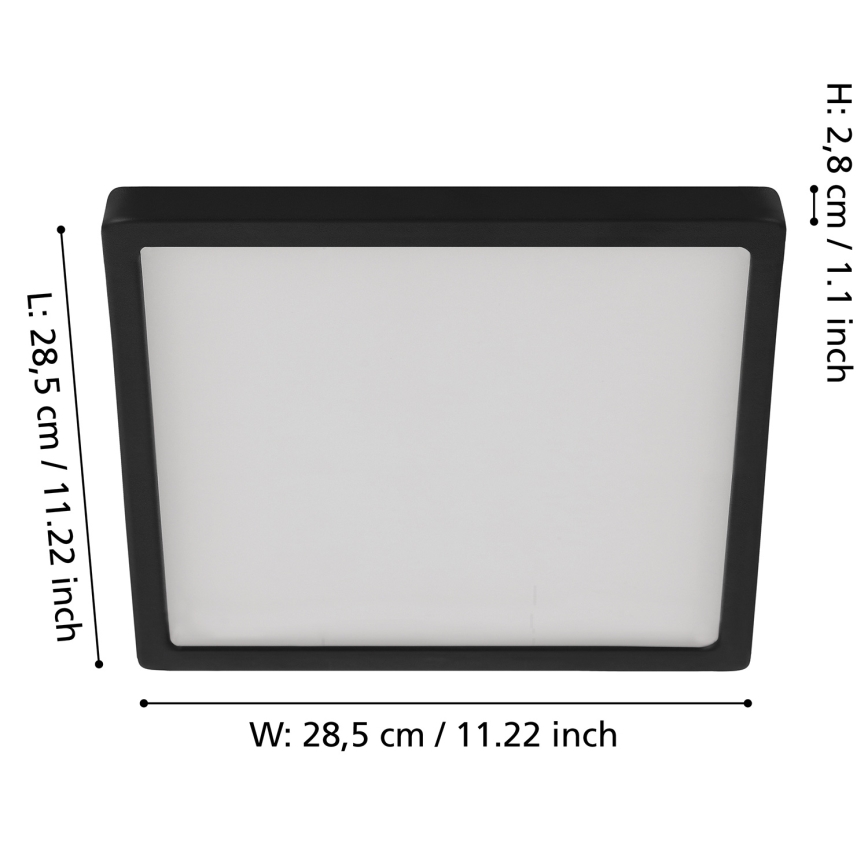 Eglo - LED dimmbare Deckenleuchte LED/20,5W/230V schwarz