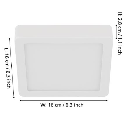 Eglo - Dimmbare LED-Deckenleuchte LED/11W/230V weiß