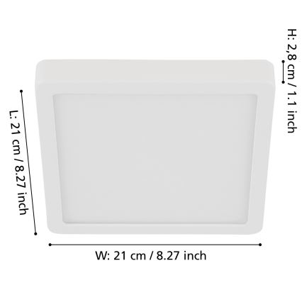 Eglo - LED dimmbare Deckenleuchte LED/17W/230V weiß