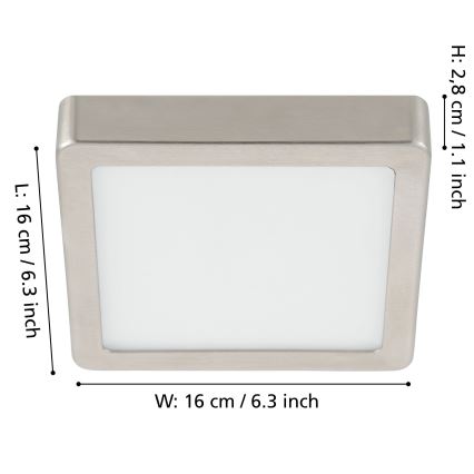 Eglo - Dimmbare LED-Deckenleuchte LED/11W/230V matt Chrom
