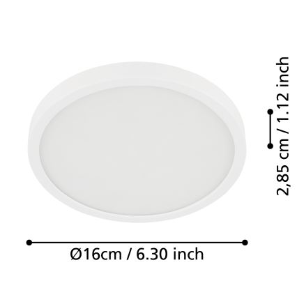 Eglo - LED Bad-Deckenleuchte LED/11W/230V IP44 weiß Ø 16 cm