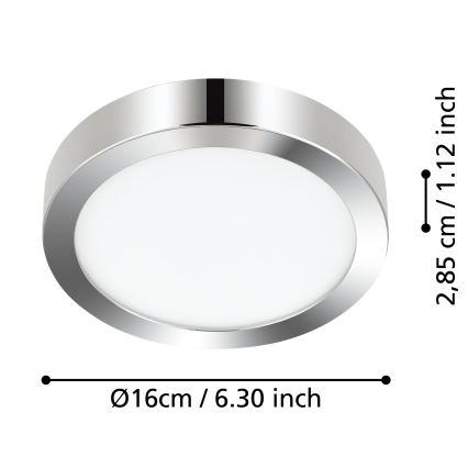 Eglo - LED Badezimmer-Deckenleuchte LED/11W/230V IP44 glänzender Chrom