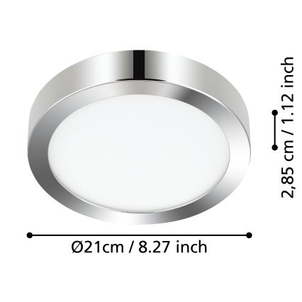 Eglo - LED Badezimmer-Deckenleuchte LED/17W/230V IP44 glänzender Chrom