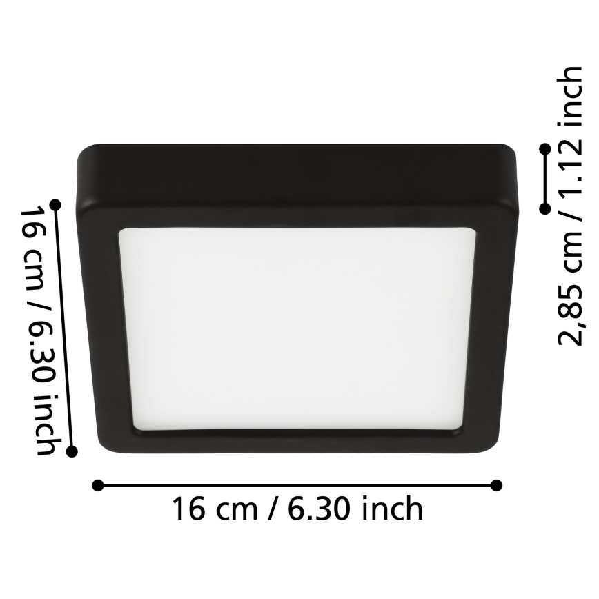 Eglo - LED Badezimmer-Deckenleuchte LED/11W/230V IP44 schwarz