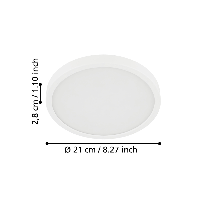 Eglo - LED-Bad-Deckenleuchte LED/17W/230V weiß IP44 Ø 21 cm