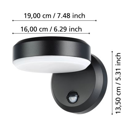 Eglo - LED-Außenwandleuchte mit Sensor LED/10,8/230V IP44