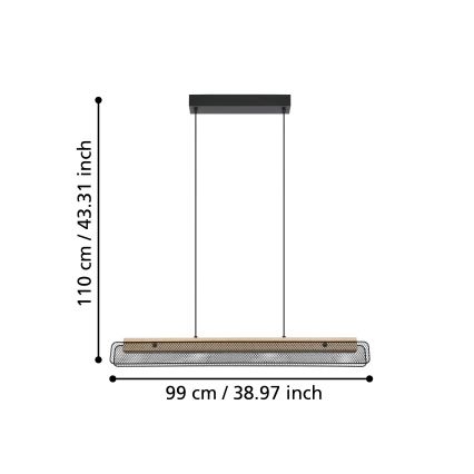 Eglo - Dimmbare LED-RGBW-Hängeleuchte LED/34W/230V 2700-6500K