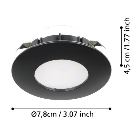Eglo - SET 3x LED-Einbauleuchte für Badezimmer PINEDA LED/4,9W/230V IP44