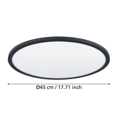 Eglo - Dimmbare LED-Deckenleuchte LED/33,5W/230V d 45 cm schwarz