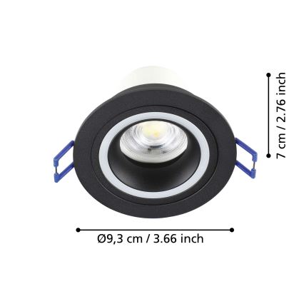 Eglo - Dimmbare LED-RGBW-Einbauleuchte LED/4,7W/230V schwarz