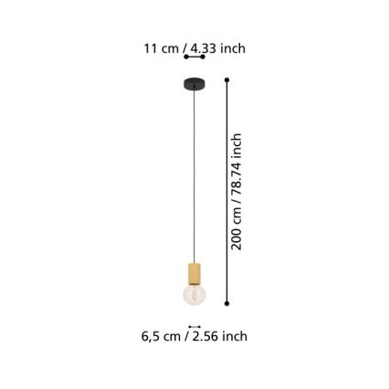 Eglo - Hängeleuchte an Schnur 1xE27/40W/230V braun