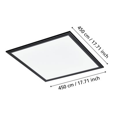 Eglo - LED-Deckenleuchte LED/21,5W/230V 45x45 cm schwarz