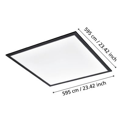 Eglo - LED-Deckenleuchte LED/33W/230V 60x60 cm schwarz