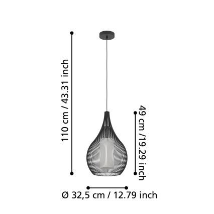 Eglo - Hängeleuchte an Schnur 1xE27/40W/230V weiß