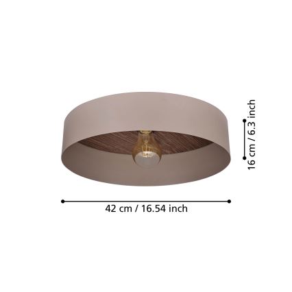 Eglo 900838 - Deckenleuchte DUAIA 1xE27/40W/230V braun