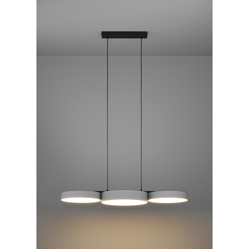 Eglo - Dimmbare LED-RGBW-Hängeleuchte an Schnur 3xLED/7,5W/230V 2700-6500K grau