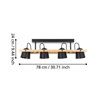 Eglo - Dimmbare LED-RGBW-Aufbauleuchte 4xLED/3,7W/230V 2700-6500K