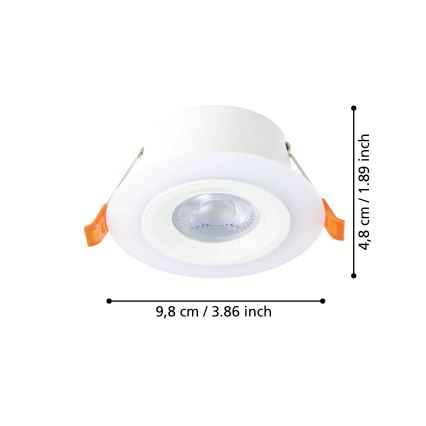 Eglo - SET 3x LED-Einbauleuchte 3xLED/4,8W/230V weiß