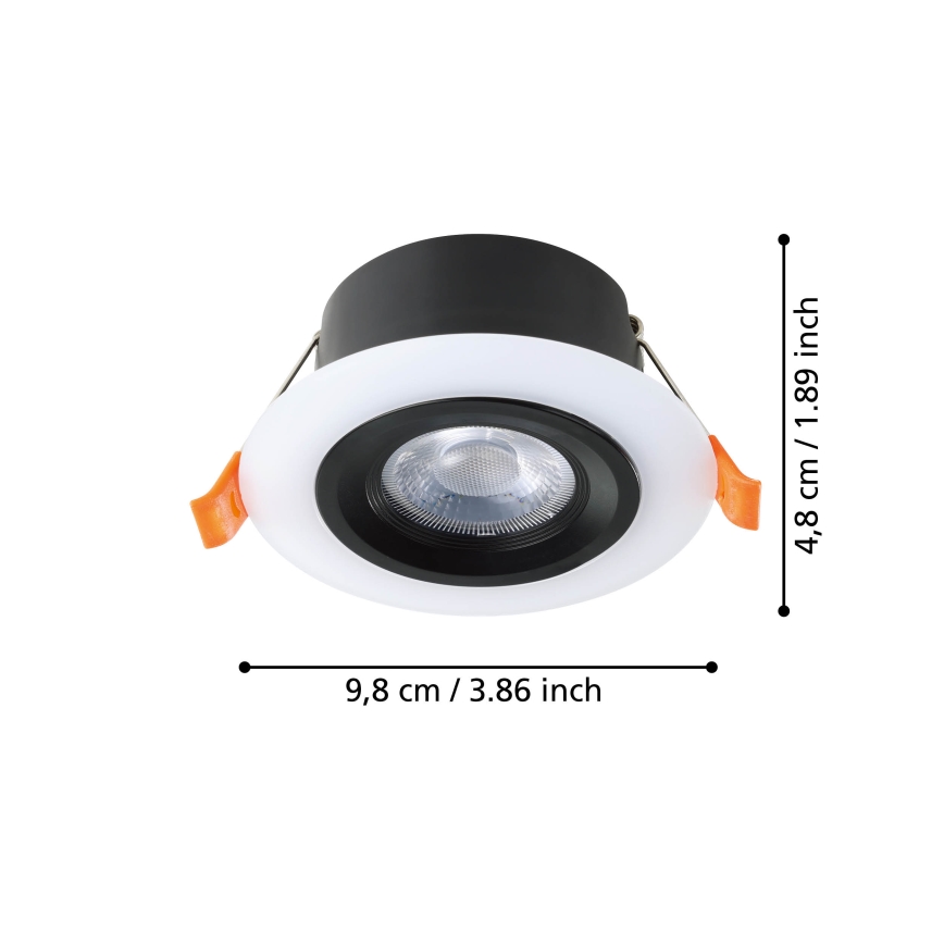 Eglo - 3er-Set LED-Einbauleuchten, 4,8 W, 230 V, schwarz