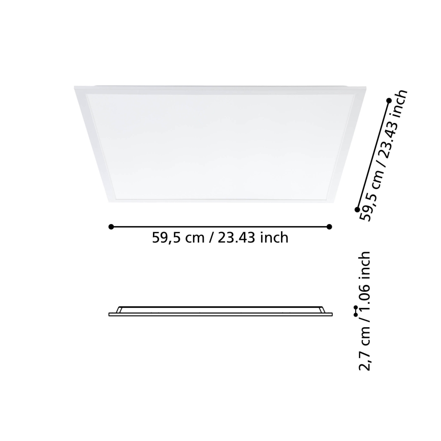 Eglo - LED-Aufbaupanel LED/34,5W/230V 60x60 cm