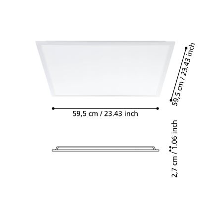 Eglo - Oberflächenmontierbares LED-Panel LED/34,5W/230V 60x60 cm