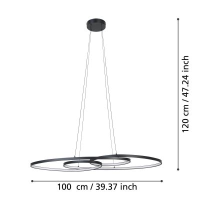 Eglo - Dimmbare LED-Hängeleuchte an Schnur LED/38W/230V