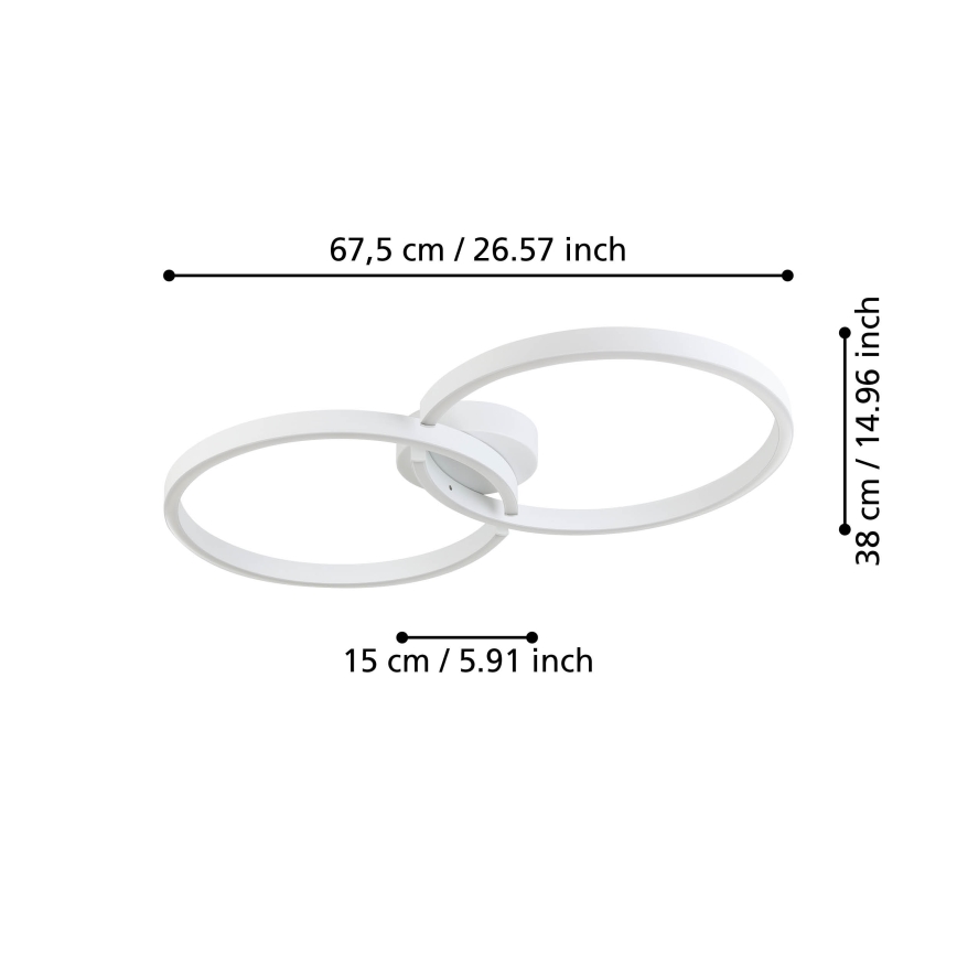 Eglo 900954 - Dimmbare LED-RGBW-Deckenleuchte LED/19,5W/230V 2700-6500K weiß + Fernbedienung