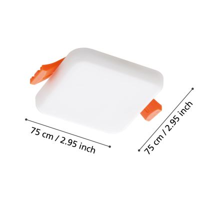 Eglo - LED-Einbauleuchte für Badezimmer LED/4,5W/230V 7,5x7,5 cm IP65