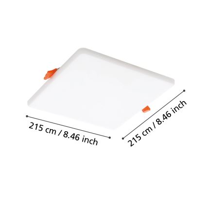 Eglo - LED-Einbauleuchte für Badezimmer LED/18W/230V 21,5x21,5 cm IP65