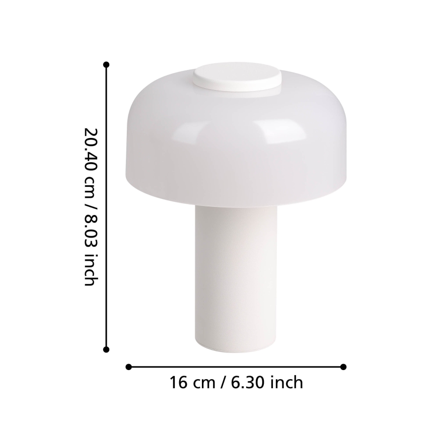 Eglo - Dimmbare LED-Außenleuchte mit Touch-Funktion LED/2,25W/5V 2400-4000K 5200 mAh IP44 weiß