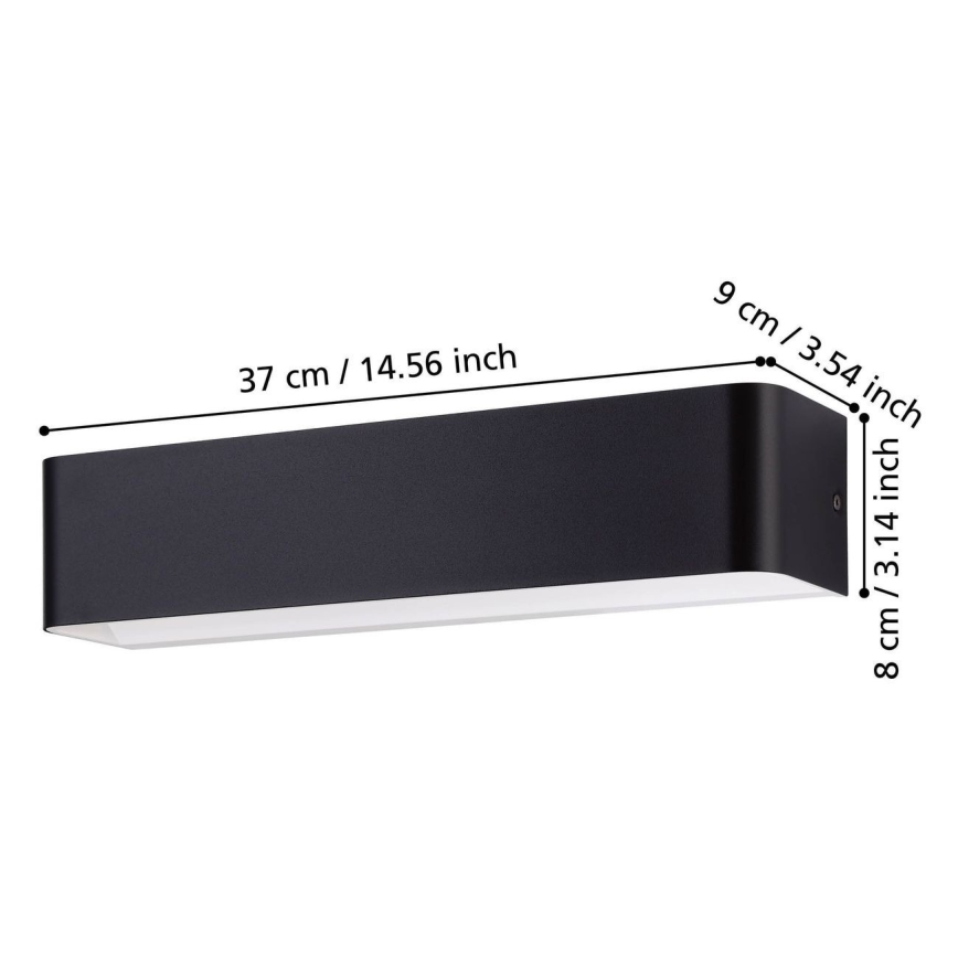 Eglo - LED-Wandleuchte LED/12W/230V 3000K schwarz