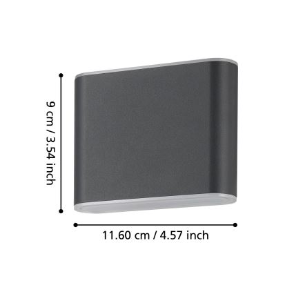 Eglo - LED-Wandleuchte für den Außenbereich 2xLED/2,9W/230V 3000K/4000K/6500K IP65