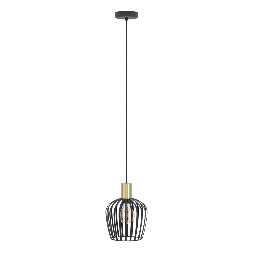 Eglo - Hängeleuchte 1xE27/40W/230V schwarz/golden