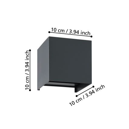 Eglo - LED-Wandleuchte 2xLED/1,5W/230V 3000K schwarz