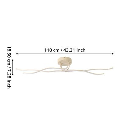 Eglo - LED-Deckenleuchte, 37 W, 230 V, braun