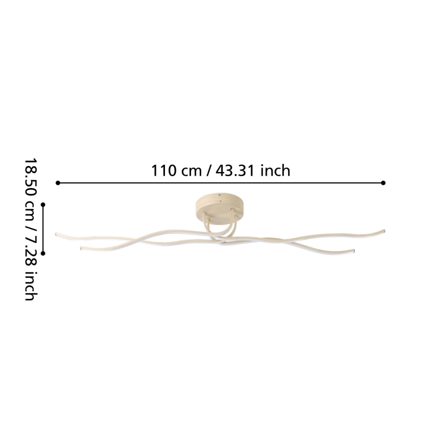 Eglo - LED-Deckenleuchte, 37 W, 230 V, braun