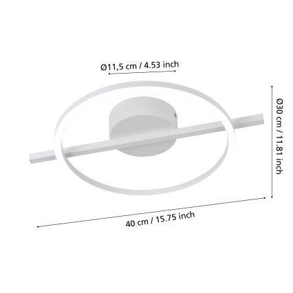 Eglo - Dimmbare LED-RGBW-Deckenleuchte LED/17W/230V 2700-6500K weiß + Fernbedienung