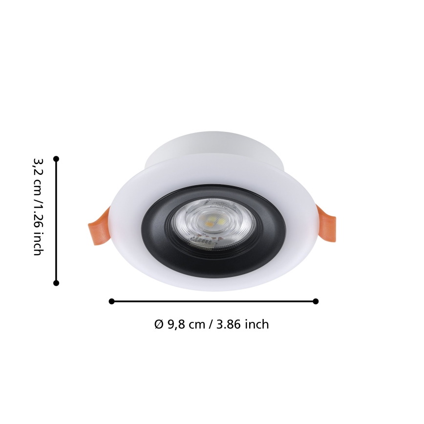 Eglo - 3er-Set LED RGBW dimmbare Badezimmer-Einbauleuchten LED/3,8W/230V 2700-6500K IP44 + Fernbedienung
