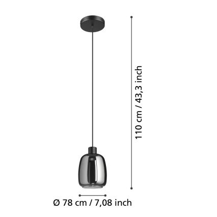 Eglo - Dimmbare LED-RGBW-Hängeleuchte LED/3,7W/230V 2700-6500K schwarz ZigBee