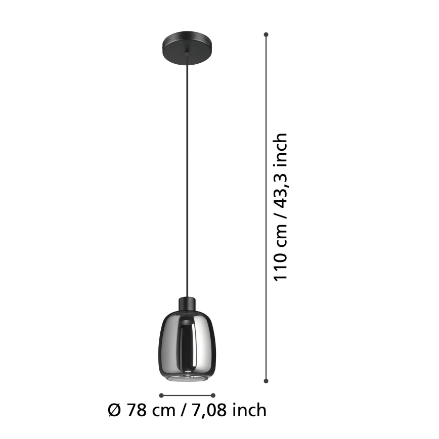 Eglo - Dimmbare LED-RGBW-Hängeleuchte LED/3,7W/230V 2700-6500K schwarz ZigBee