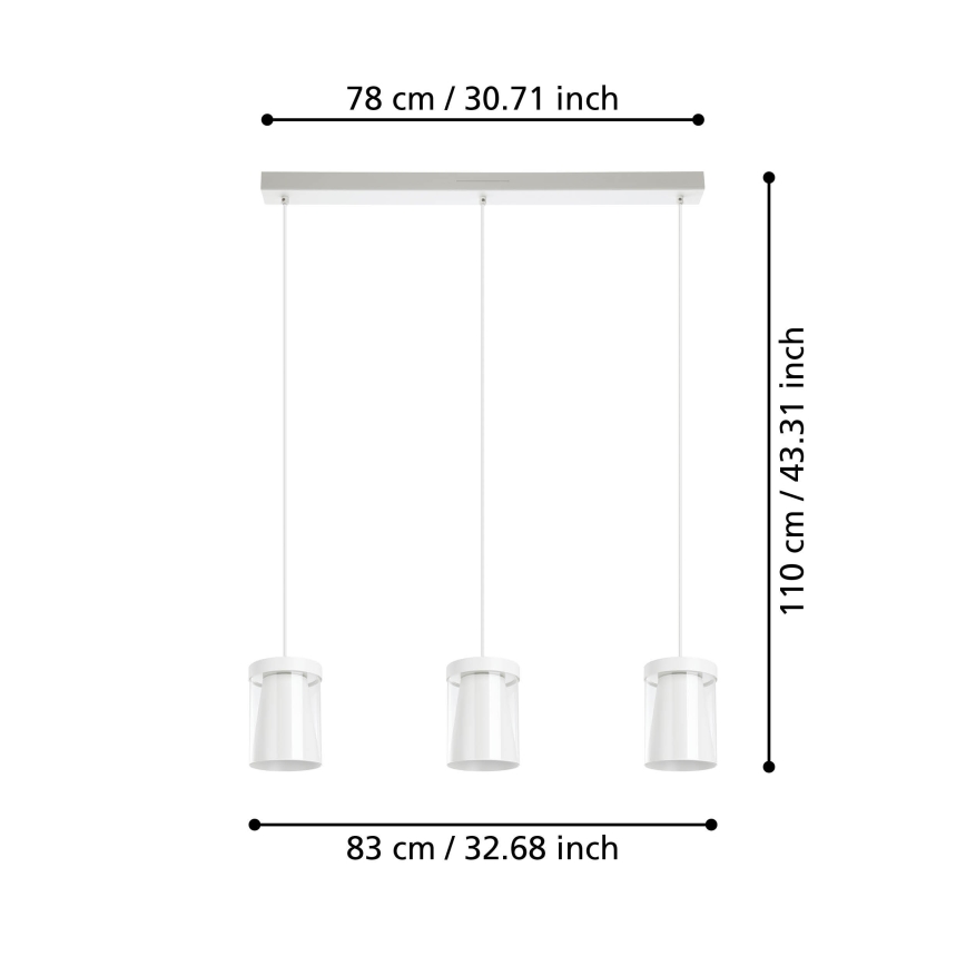 Eglo - Dimmbare LED-RGBW-Hängeleuchte 3xLED/3,7W/230V 2700-6500K weiß ZigBee