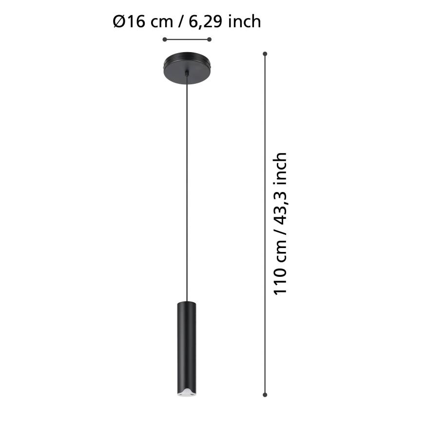 Eglo - Dimmbare LED-RGBW-Hängeleuchte LED/3,7W/230V 2700-6500K schwarz