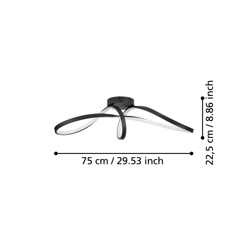 Eglo - Dimmbare LED-RGBW-Deckenleuchte LED/22W/230V 2700-6500K schwarz