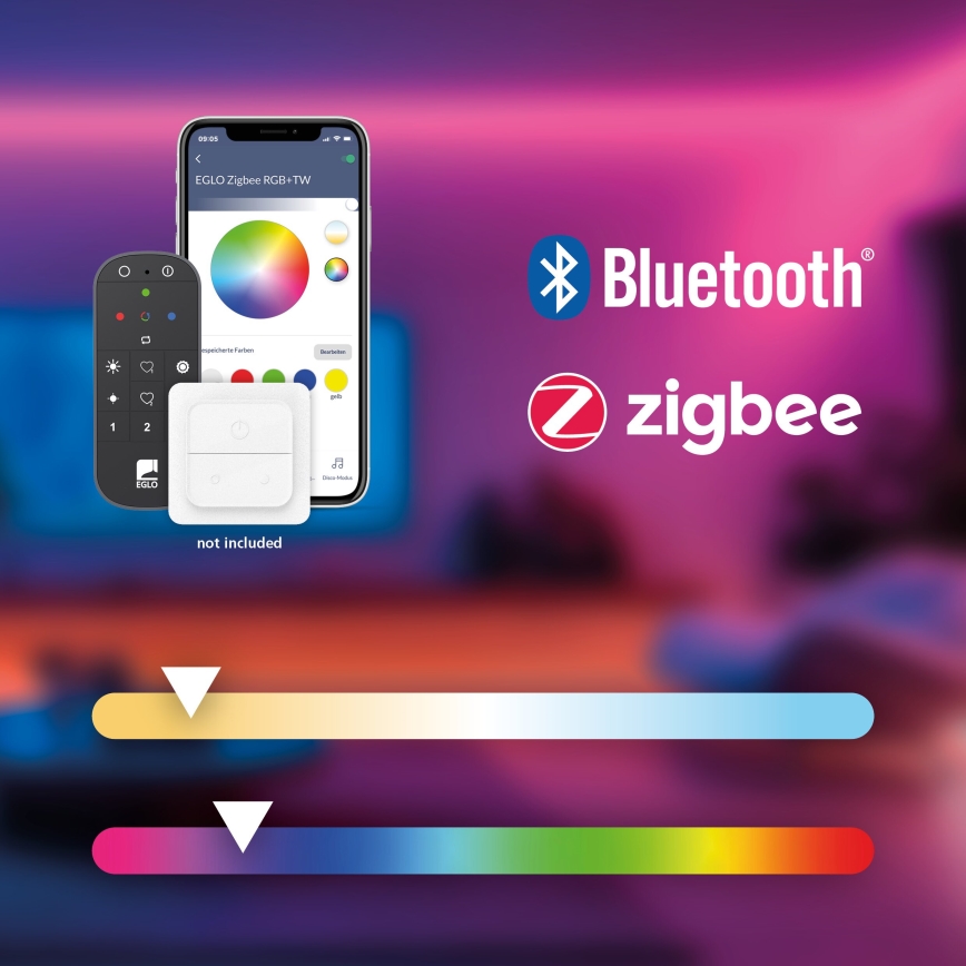 Eglo - LED-RGBW- Dimmbare Hängeleuchte LED/22W/230V 2700-6500K schwarz