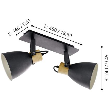 Eglo - Deckenstrahler 2xE27/40W/230V