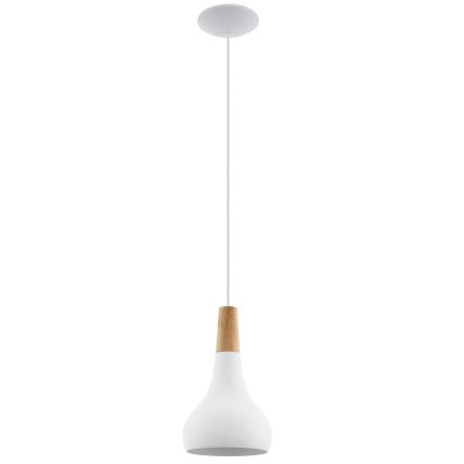 Eglo - Hängeleuchte an Schnur 1xE27/60W/230V d 18 cm weiß - FSC-zertifiziert