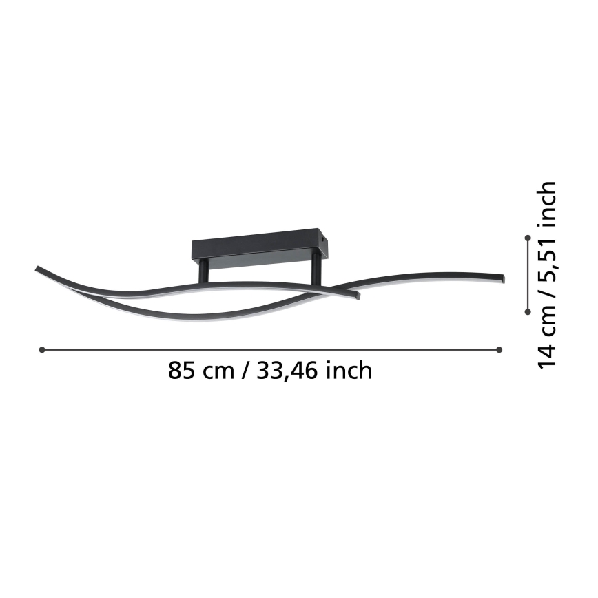 Eglo - LED-Deckenleuchte LED/12W/230V 4000K schwarz