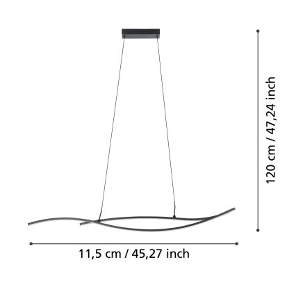 Eglo - LED-Hängeleuchte LED/20W/230V 4000K schwarz